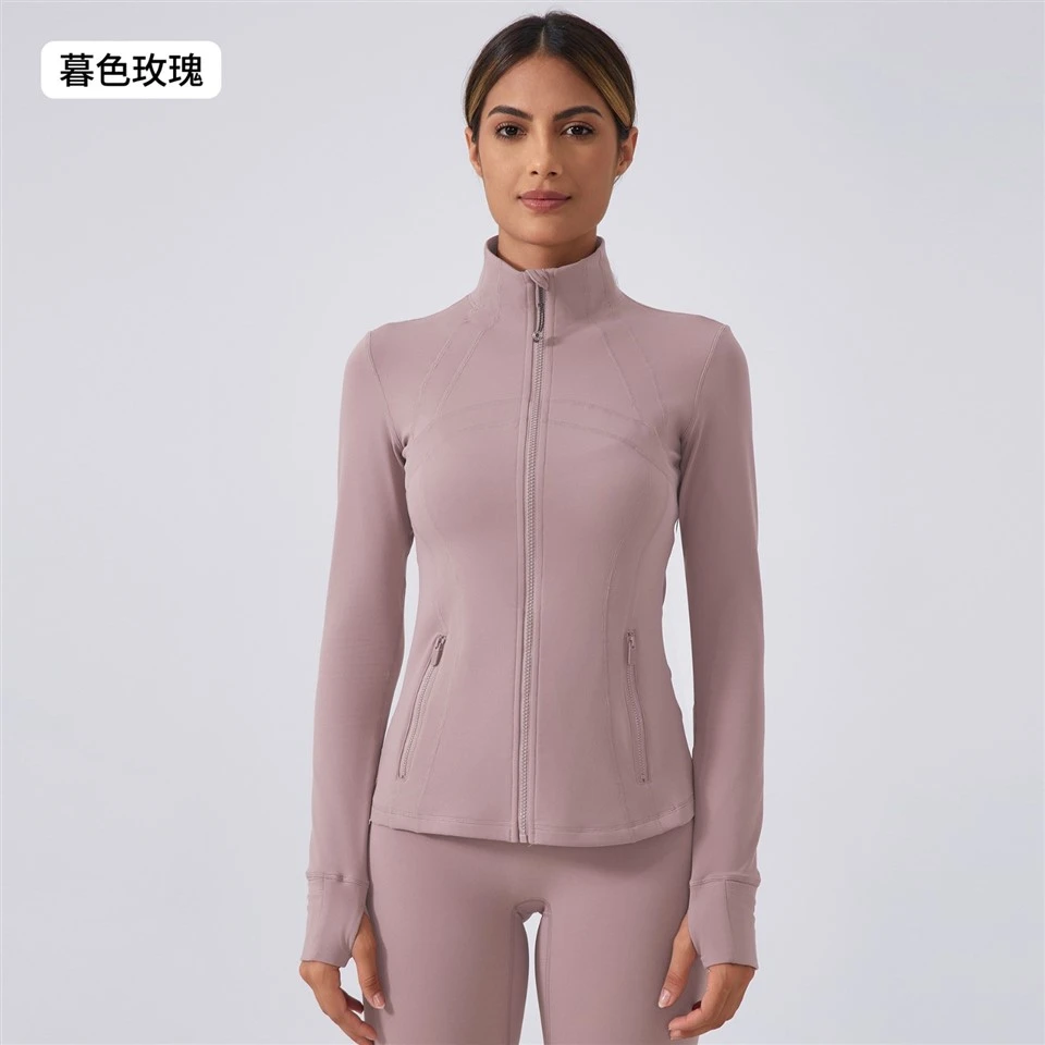 Women's Autumn Long-Sleeve Yoga Outfit With Stand Collar Fitness